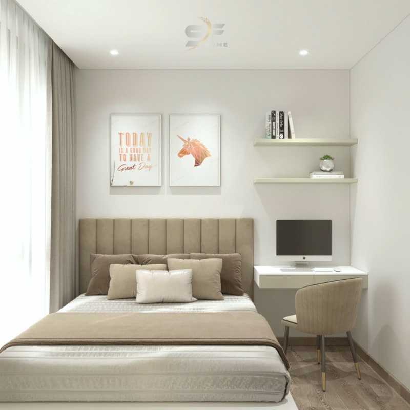 Bộ giường ngủ, kệ treo, bàn làm việc